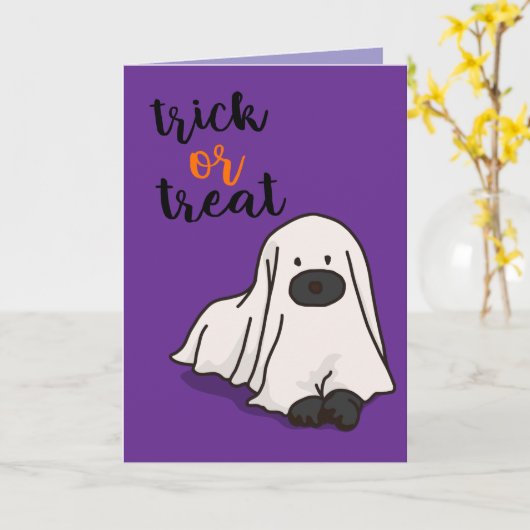 Halloween Custom Whimsical Funny Modern Lila Karte (Gelbe Blume)