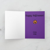 Halloween Custom Whimsical Funny Modern Lila Karte (Innenseite)