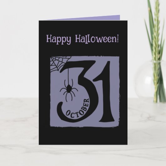 Halloween Custom Whimsical Funny Modern Lila Karte (Vorderseite)