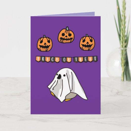 Halloween Custom Whimsical Funny Modern Lila Karte (Vorderseite)