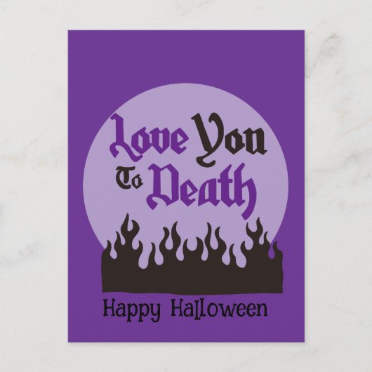 Halloween Custom Whimsical Funny Modern Lila Postkarte (Vorderseite)