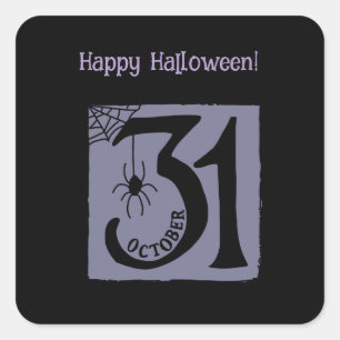 Halloween Custom Whimsical Funny Modern Lila Quadratischer Aufkleber