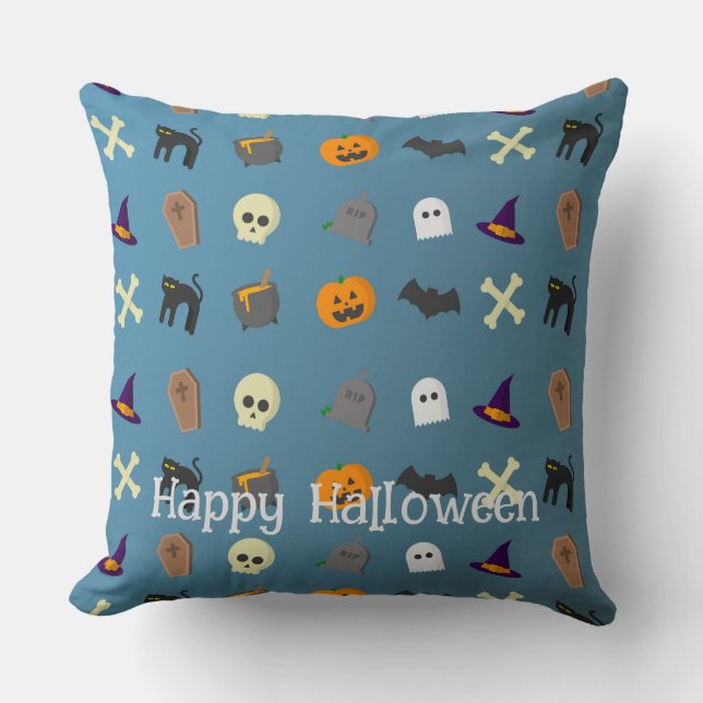 Halloween Custom Whimsical Funny Pattern Kissen (Vorderseite)
