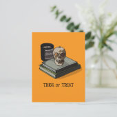 Halloween Custom Whimsical Funny Skull Postkarte (Stehend Vorderseite)