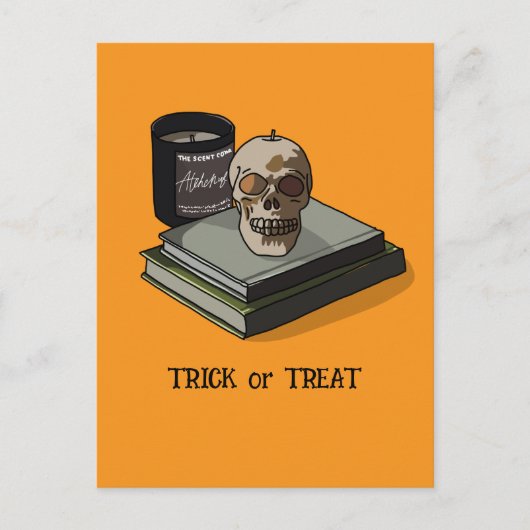 Halloween Custom Whimsical Funny Skull Postkarte (Vorderseite)