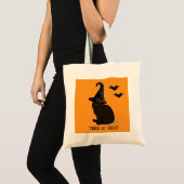 Halloween Custom Whimsical Funny Witz Cat Orange Tragetasche (Vorderseite (Produkt))