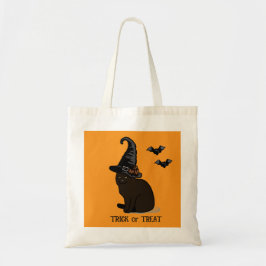 Halloween Custom Whimsical Funny Witz Cat Orange Tragetasche
