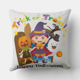 Halloween Custom Whimsical Niedlich Hexenkürbis Kissen