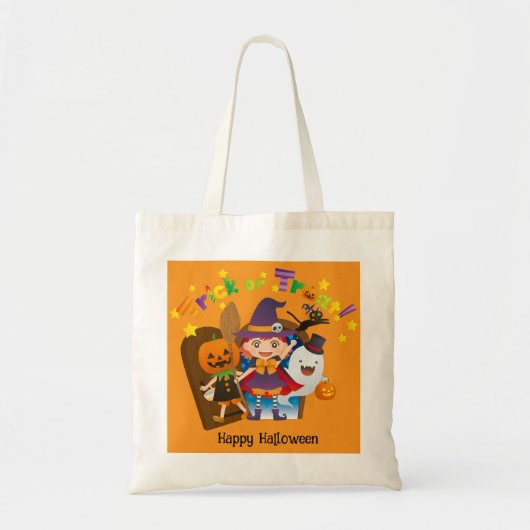 Halloween Custom Whimsical Niedlich Witz Orange Tragetasche (Vorne)