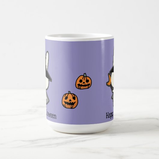 Halloween Custom Whimsical Niedlich Wizard Rabbit Kaffeetasse (Mittel)