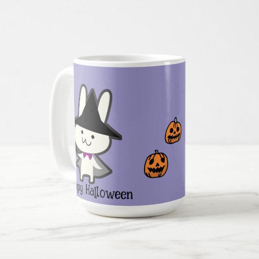 Halloween Custom Whimsical Niedlich Wizard Rabbit Kaffeetasse (Vorderseite Links)