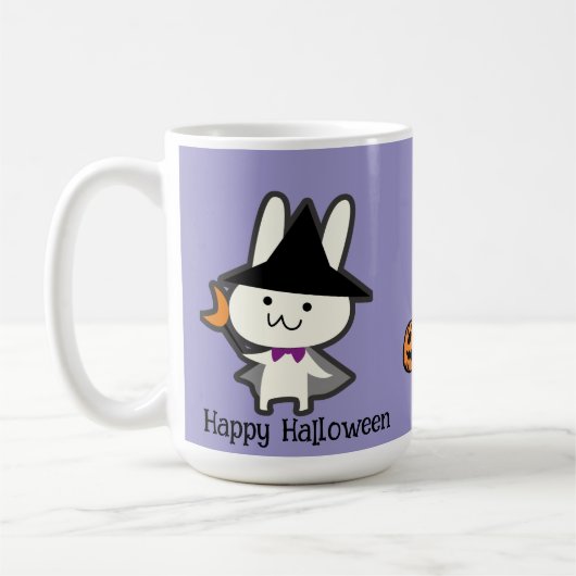 Halloween Custom Whimsical Niedlich Wizard Rabbit Kaffeetasse (Links)