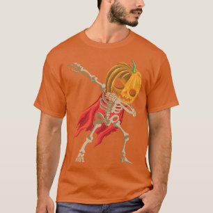 Halloween Custome Dabbing Skelett mit Pumpkin Da T-Shirt