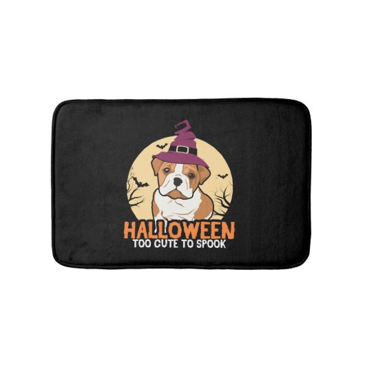 Halloween Cute Bulldog Dog Halloween Badematte (Vorderseite)