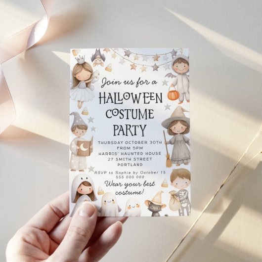 Halloween Cute Costume Party Invitation Einladung