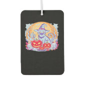 Halloween Cute Ghost Pumpkin Cat Classic T-Shirt Autolufterfrischer (Vorderseite)