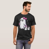 Halloween Cute Ghost Walking Dog Spooky Pink Coque T-Shirt (Vorne ganz)