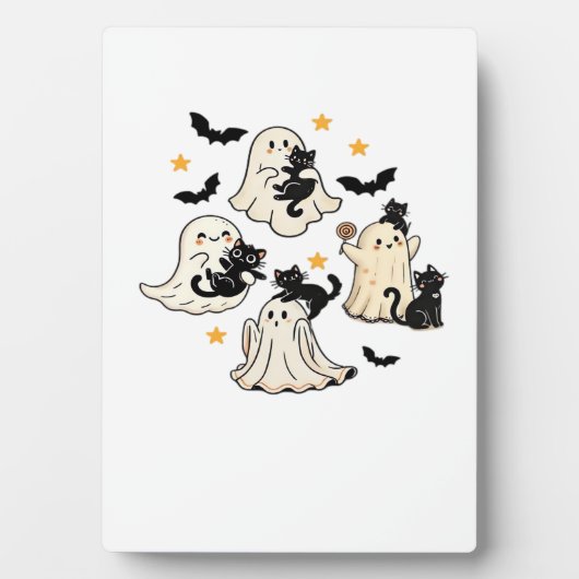 Halloween Cute Ghosts Bats Black Cats Oversized T- Fotoplatte (Vorderseite)