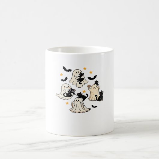 Halloween Cute Ghosts Bats Black Cats Oversized T- Kaffeetasse (Mittel)