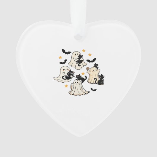 Halloween Cute Ghosts Bats Black Cats Oversized T- Ornament (Vorderseite)