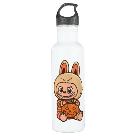 Halloween Cute Labubu Edelstahlflasche (Vorderseite)