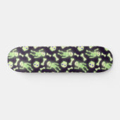 Halloween Cute Spooky Glowing Skeleton Bones Skull Skateboard (Horizontal)