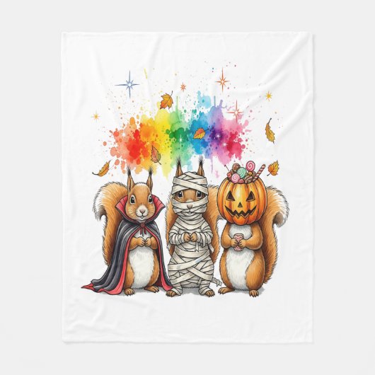 Halloween Cute Squirrels Costume Fleecedecke (Vorderseite)
