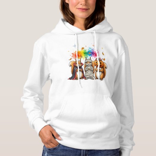 Halloween Cute Squirrels Costume Hoodie (Vorderseite)
