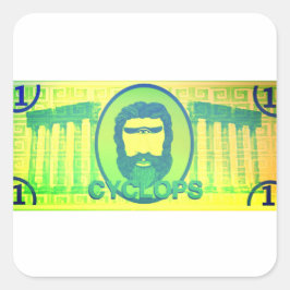 Halloween-Cyclops-Dollar Quadratischer Aufkleber