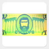 Halloween-Cyclops-Dollar Quadratischer Aufkleber (Vorderseite)