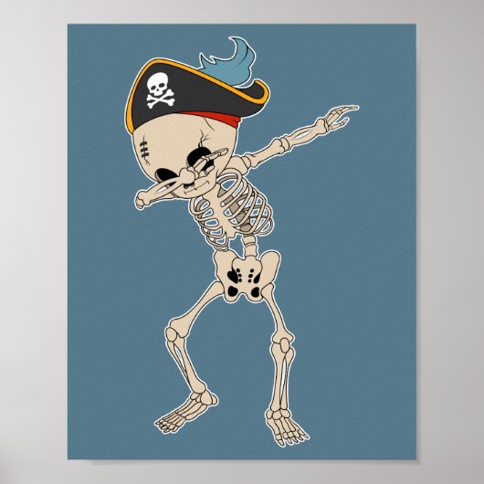 Halloween Dab Skelett Pirat Tanz Poster (Vorne)