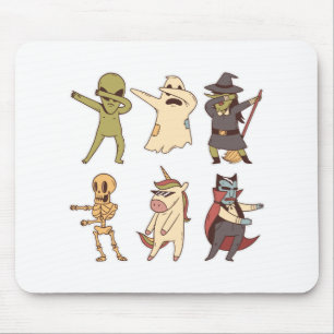 Halloween Dabbing Flossenteam Geschenk für Dab Flo Mousepad