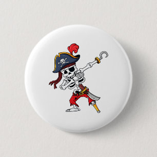 Halloween Dabbing Pirate Skeleton Fun Dab Boys Gir Button