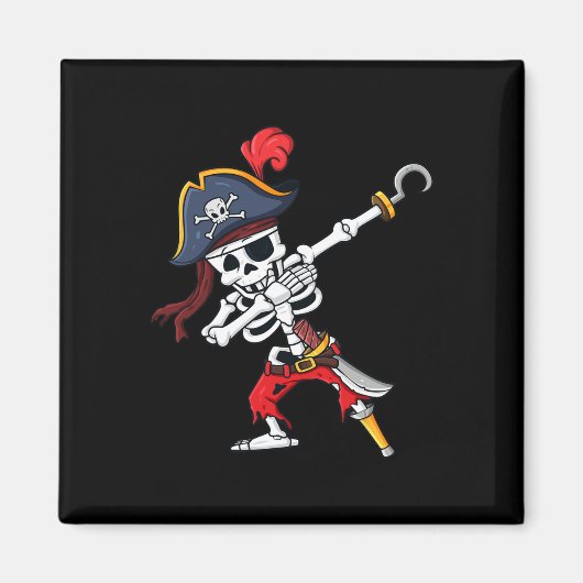 Halloween Dabbing Pirate Skeleton Fun Dab Boys Gir Magnet (Vorne)
