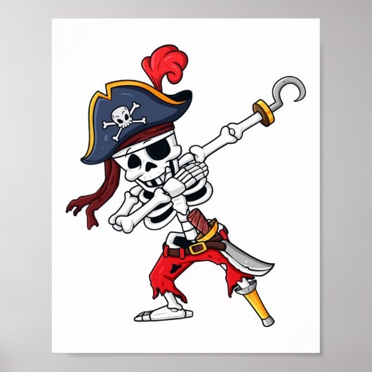 Halloween Dabbing Pirate Skeleton Fun Dab Boys Gir Poster (Vorne)