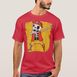 Halloween Dabbing Pirate Skeleton Funny Dab Dance  T-Shirt