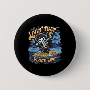Halloween Dabbing Pirate Skeleton Simple Halloween Button