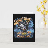 Halloween Dabbing Pirate Skeleton Simple Halloween Karte (Gelbe Blume)