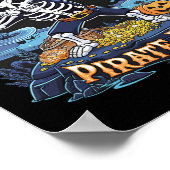 Halloween Dabbing Pirate Skeleton Simple Halloween Poster (Ecke)