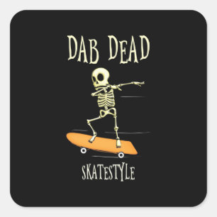 Halloween Dabbing Skatestyle Quadratischer Aufkleber