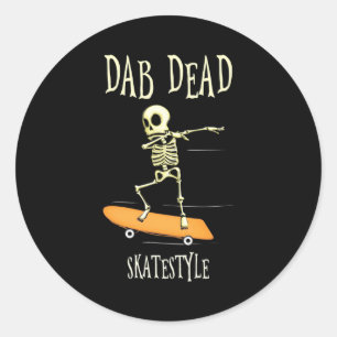 Halloween Dabbing Skatestyle Runder Aufkleber