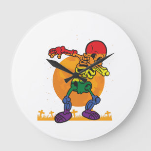 Halloween Dabbing Skelett Kostüm LGBT Große Wanduhr