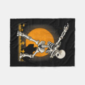 Halloween Dabbing Skelettkostüm Fleecedecke (Vorderseite (Horizontal))