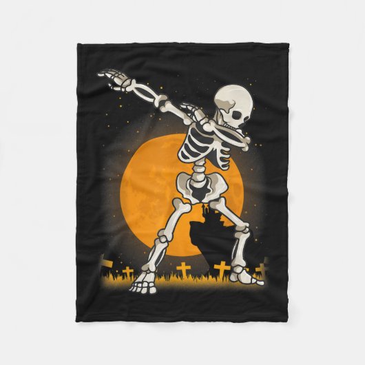 Halloween Dabbing Skelettkostüm Fleecedecke (Vorderseite)