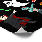 Halloween Dabbing Skeletton Hexen und Monster Boys Poster (Ecke)