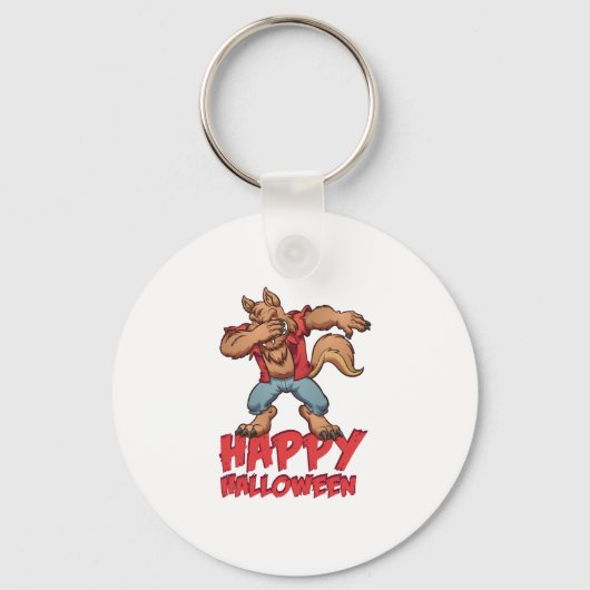 Halloween Dabbing Werwolf Halloween-Kostüm Schlüsselanhänger (Vorderseite)