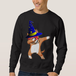 Halloween Dabbing Wizard Pitbull Puppy Dog Hexe H Sweatshirt