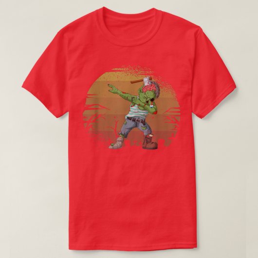 Halloween Dabbing Zombie Brain Funny Zombies Dab D T-Shirt (Design vorne)