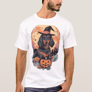 Halloween Dachshund-Aufkleber T-Shirt