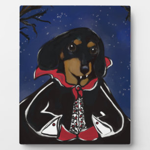 Halloween Dachshund Fotoplatte